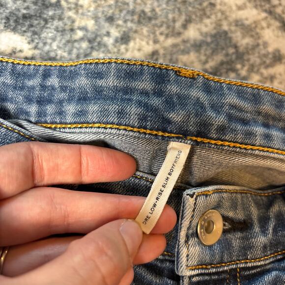 Rag & Bone Dre Low-Rise Frayed Hem Slim Boyfriend Jeans‎ Blue Women's Size 26 - Picture 6 of 12
